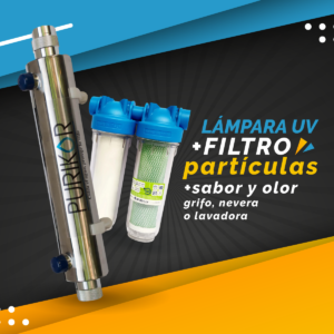 Combo Filtro Partículas Sabor y Olor + Lámpara UV Desinfección 1GPM