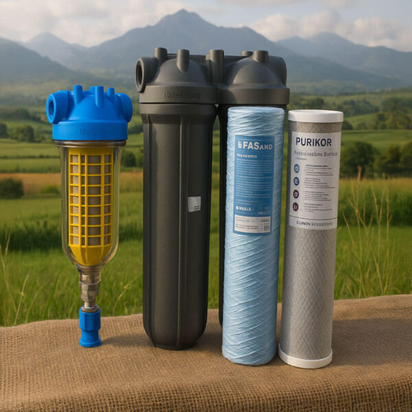 Combo Filtro BIG Autolavable 90 micras + Filtro para Toda la Casa con Carbón Activado (4 a 6 Llaves)