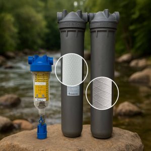 Combo Filtro Autolavable 90 micras + Filtro para Toda la Casa Sabor y olor (3 a 5 Llaves)